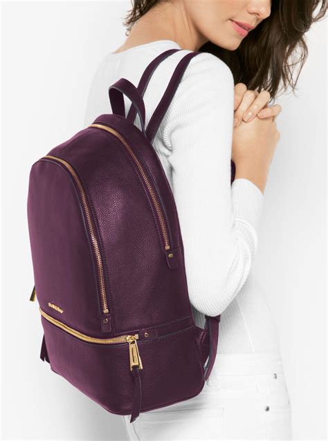 michael kors leather backpack rhea|Michael Kors large backpack women.